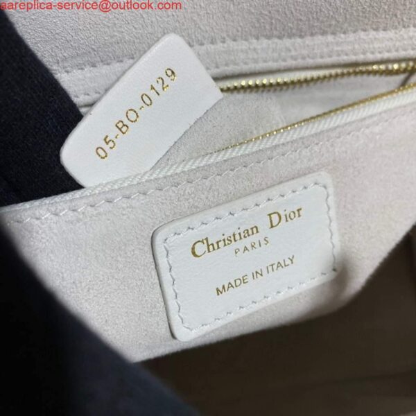 Replica Dior M0566 Large Lady Dior Bag White Cannage Lambskin 9