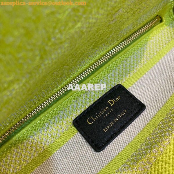 Replica Dior Medium Lady D-Lite Bag Lime Toile de Jouy Reverse Embroid 10