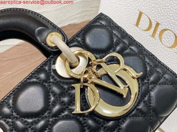 Replica Dior M0613 Small Lady D-joy Bag Black Cannage Lambskin 4