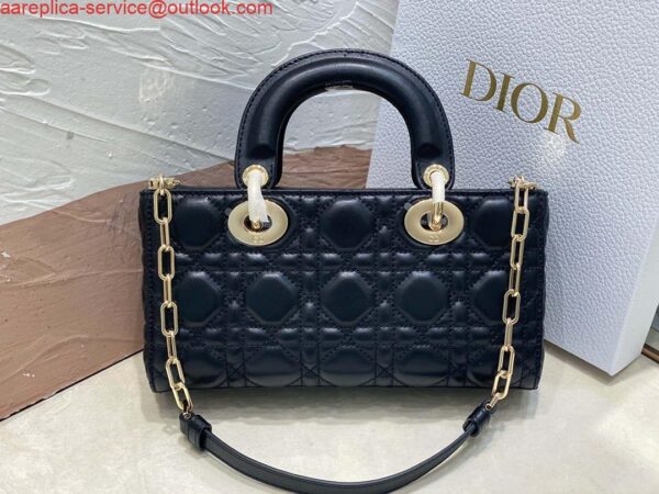 Replica Dior M0613 Small Lady D-joy Bag Black Cannage Lambskin 6