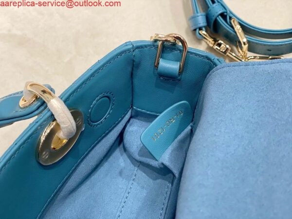 Replica Dior M0613 Small Lady D-joy Bag Blue Cannage Lambskin 9