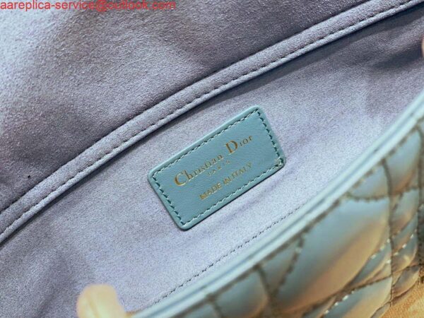 Replica Dior M0613 Small Lady D-joy Bag Blue Cannage Lambskin 10