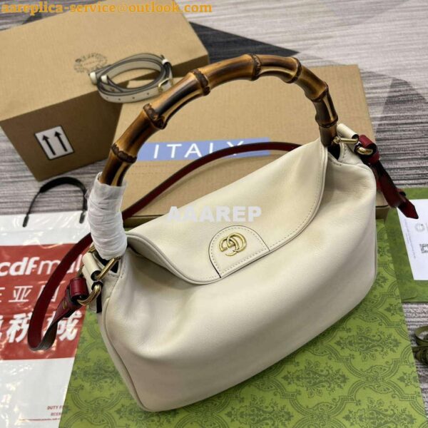 Replica Gucci 746124 Gucci Diana Medium Shoulder Bag White 4