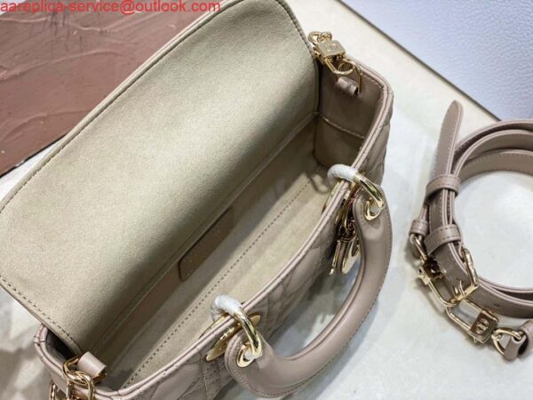 Replica Dior M0613 Small Lady D-joy Bag Sand Colored Cannage Lambskin 6