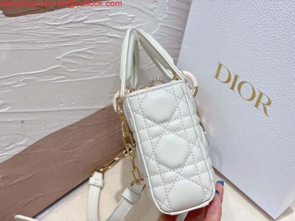 Replica Dior M0613 Small Lady D-joy Bag White Cannage Lambskin 2