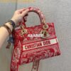 Replica Dior Medium Lady D-Lite Bag Red and White D-Royaume d'Amour Em 2