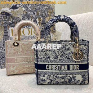 Replica Dior Medium Lady D-Lite Bag Rose Des Vents Toile de Jouy Embro 2