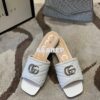 Replica Gucci Women's Slide w Double G 629730 White Black 2