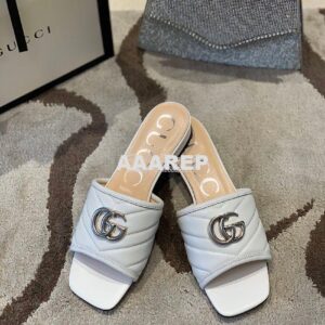 Replica Gucci Women's Slide w Double G 629730 White