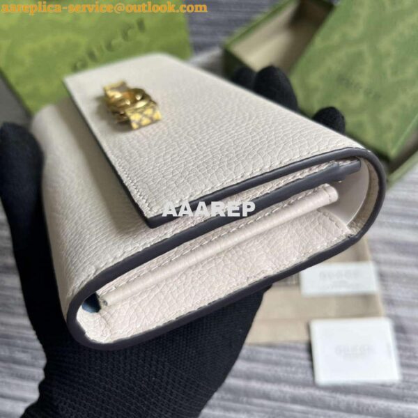 Replica Gucci 750461 Wallet With Interlocking G Python Bow White 6