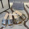 Replica Gucci Women's Slide With Double G 626742 Gold Metallic Laminat