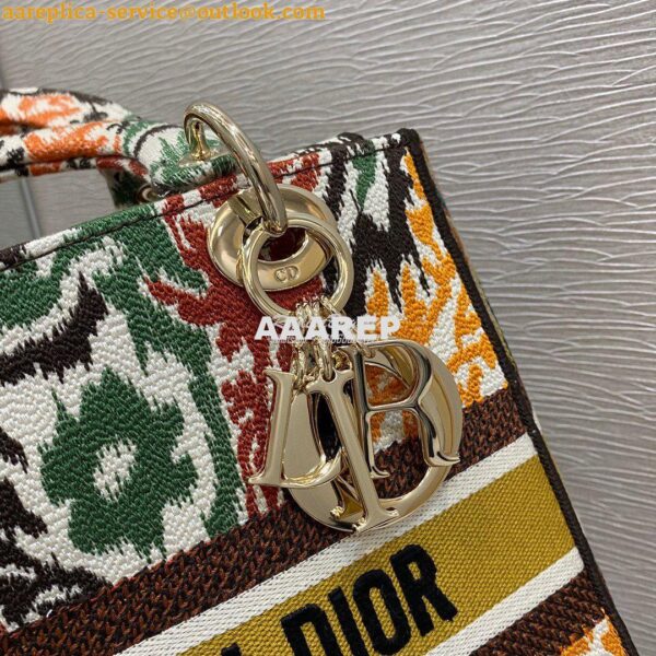 Replica Dior Medium Lady D-Lite Bag Yellow Multicolor Dior Paisley Emb 5