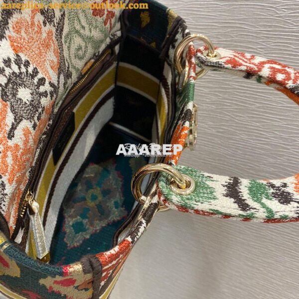 Replica Dior Medium Lady D-Lite Bag Yellow Multicolor Dior Paisley Emb 10