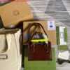 Replica Gucci Diana Mini Tote Bag Ostrich LeatherTop Handle Bag Gucci ‎655661 Green 2