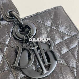 Replica Dior Medium Lady D-Sire My ABCDior Bag Black Macrocannage Crin 2