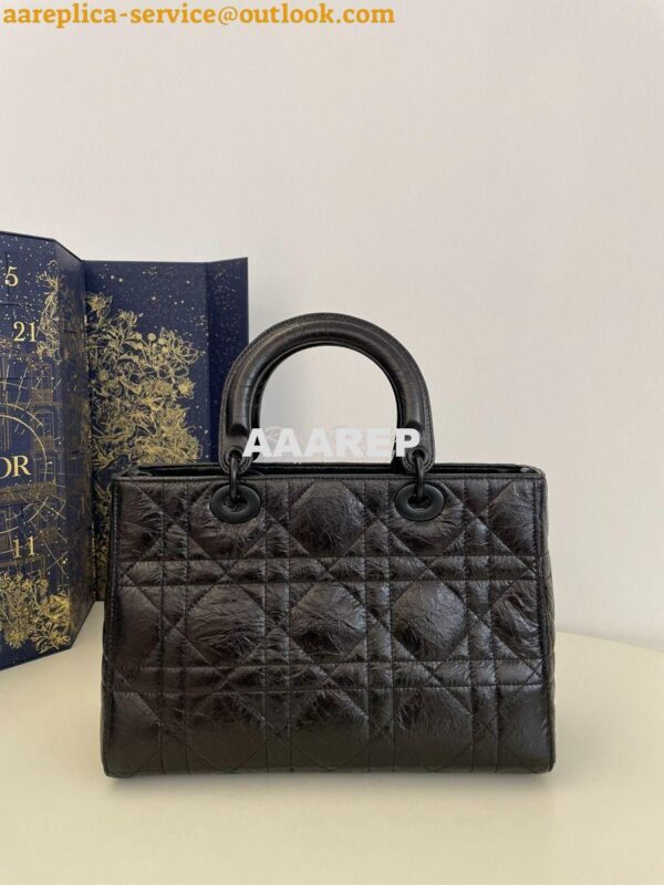 Replica Dior Medium Lady D-Sire My ABCDior Bag Black Macrocannage Crin 7