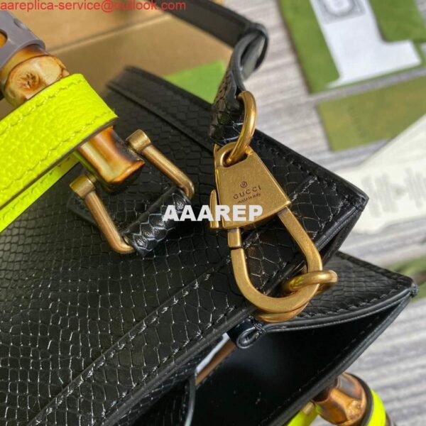 Replica Gucci Diana Mini Tote Bag Snake Top Handle Bag Gucci ‎655661 Black 7