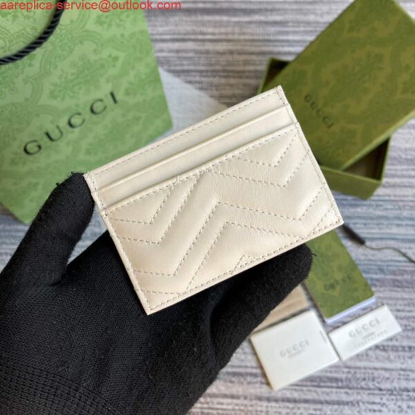 Replica Gucci GG Marmont Card Case 443127 White