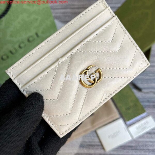 Replica Gucci GG Marmont Card Case 443127 White 5