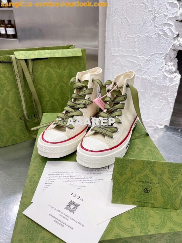 Replica Gucci x Converse Collection High Top Sneaker C517 Beige 4