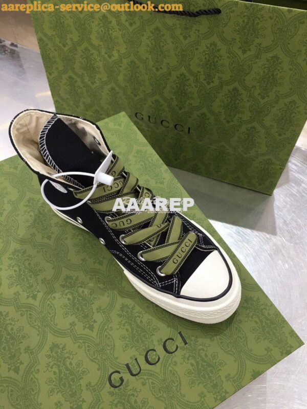 Replica Gucci x Converse Collection High Top Sneaker C517 Black 4