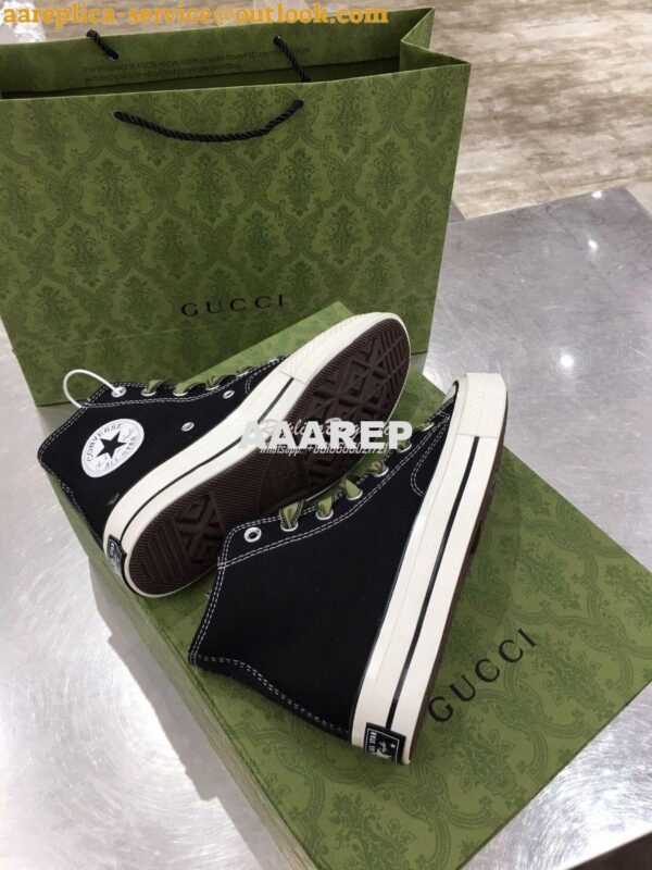 Replica Gucci x Converse Collection High Top Sneaker C517 Black 7