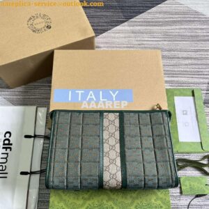 Replica Gucci 751912 Mini GG Canvas Pouch Green