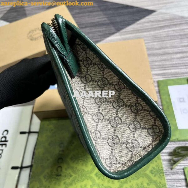 Replica Gucci 751912 Mini GG Canvas Pouch Green 4