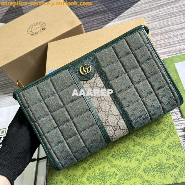 Replica Gucci 751912 Mini GG Canvas Pouch Green 5