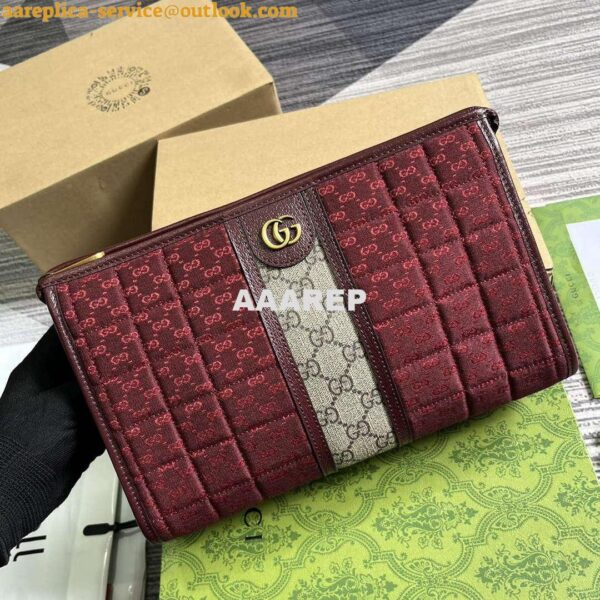 Replica Gucci 751912 Mini GG Canvas Pouch Red 5