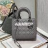 Replica Dior Medium Lady Dior Ultra-Matte Black Tote Bag M0565 2