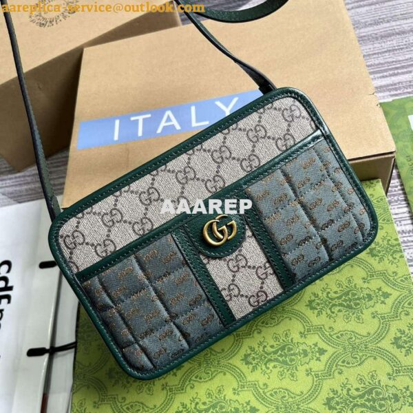 Replica Gucci 751914 Mini GG Canvas Mini Shoulder Bag Green 5