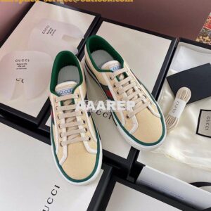 Replica Men Women's Gucci Tennis 1977 Sneaker 606110 Butter 2