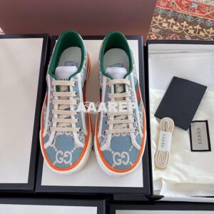 Replica Men Women's Gucci Tennis 1977 Sneaker 606110 Light Blue 2