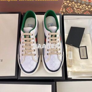 Replica Men Women's Gucci Tennis 1977 Sneaker 606110 White Mini GG Jac