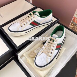 Replica Men Women's Gucci Tennis 1977 Sneaker 606110 White Mini GG Jac 2