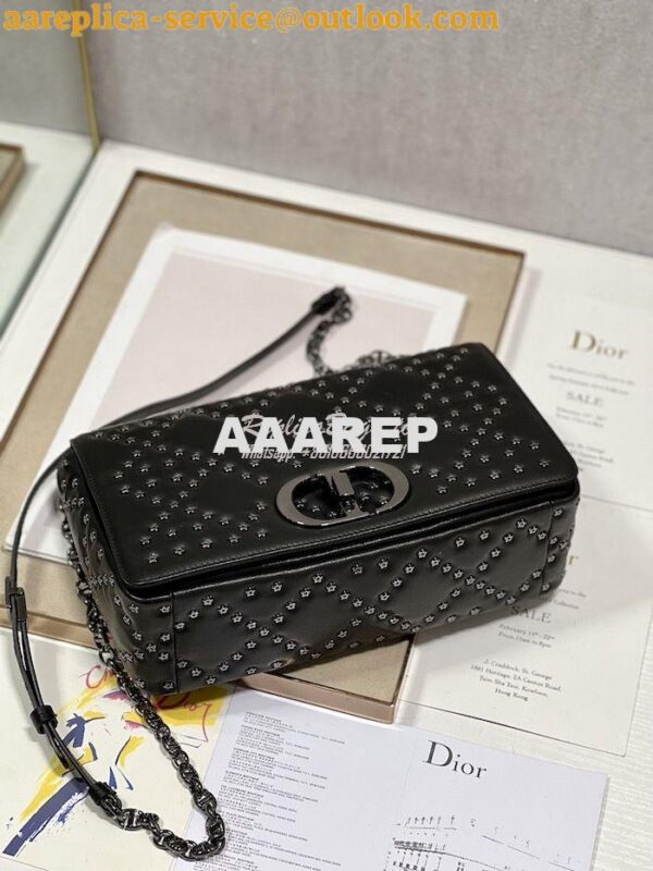 Replica Dior Medium Large Caro Bag Black Lucky Star Cannage Lambskin M 14