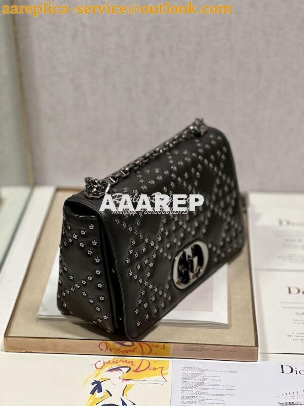 Replica Dior Medium Large Caro Bag Black Lucky Star Cannage Lambskin M 16