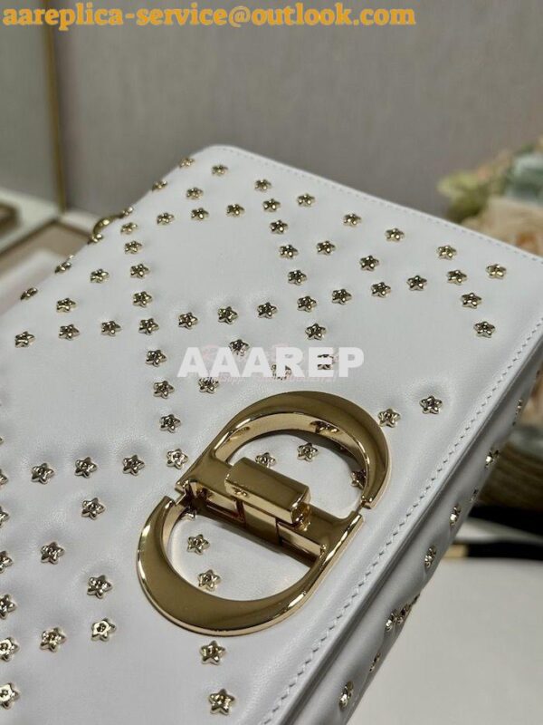 Replica Dior Medium Large Caro Bag Latte Gold Lucky Star Cannage Lambs 5