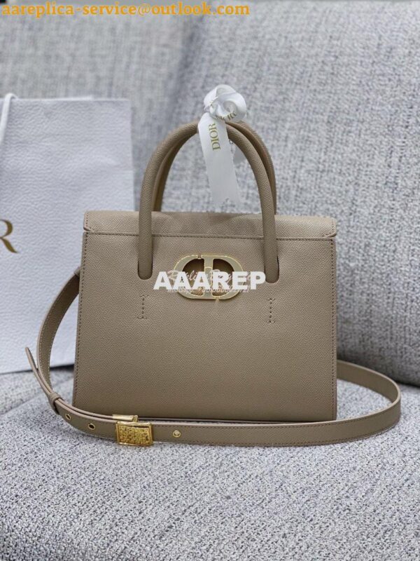 Replica Dior Medium St Honoré Tote Beige Grained Calfskin M9321U 3