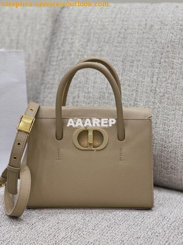 Replica Dior Medium St Honoré Tote Beige Grained Calfskin M9321U 4