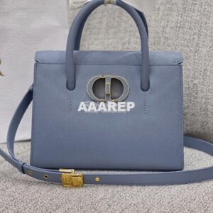 Replica Dior Medium St Honoré Tote Cloud Blue Grained Calfskin M9321U