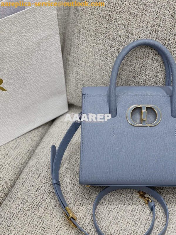 Replica Dior Medium St Honoré Tote Cloud Blue Grained Calfskin M9321U 8