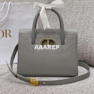 Replica Dior Medium St Honoré Tote Gray Grained Calfskin M9321U