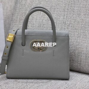 Replica Dior Medium St Honoré Tote Gray Grained Calfskin M9321U 2