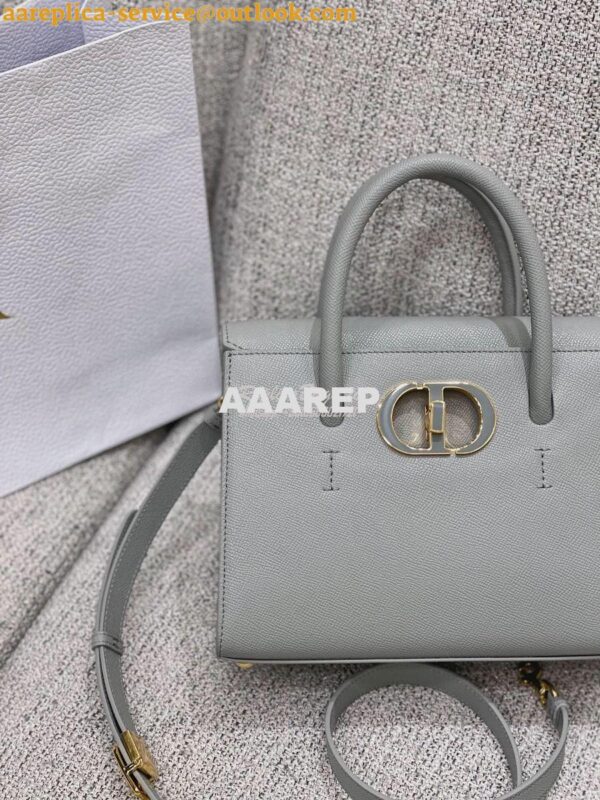 Replica Dior Medium St Honoré Tote Gray Grained Calfskin M9321U 8