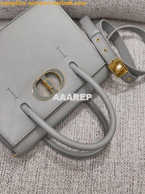 Replica Dior Medium St Honoré Tote Gray Grained Calfskin M9321U 9