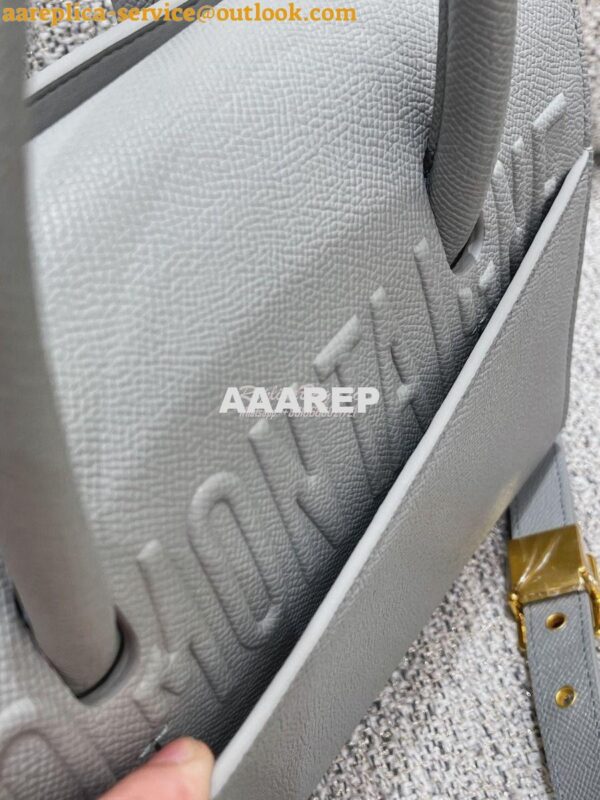 Replica Dior Medium St Honoré Tote Gray Grained Calfskin M9321U 15