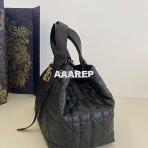 Replica Dior Medium Toujours Bag in Macrocannage Calfskin M2821O Black 2