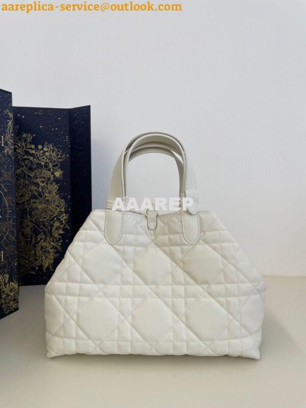 Replica Dior Medium Toujours Bag in Macrocannage Calfskin M2821O Latte 9